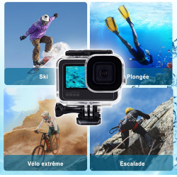 Redtron étui étanche pour gopro hero 9/10/11/12/13 noir, coque de protection pour la plongée sous-marine 196ft/60m avec concepti