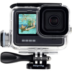 Suptig Boîtier étanche pour GoPro Hero 13 Hero 12 Hero 11 Hero 10 Hero 9 Noir 50 m
