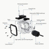 Suptig Boîtier étanche pour GoPro Hero 13 Hero 12 Hero 11 Hero 10 Hero 9 Noir 50 m