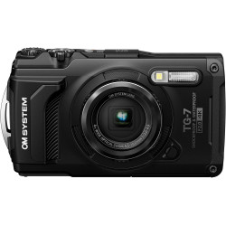 OM SYSTEM Tough TG-7 Noir, 12MP, étanche, Antichoc, Modes sous-Marin et Macro, capteur d'image Haute Vitesse, vidéo 4K, Zoom Gra