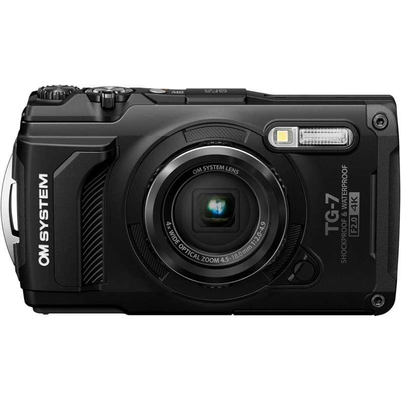 OM SYSTEM Tough TG-7 Noir, 12MP, étanche, Antichoc, Modes sous-Marin et Macro, capteur d'image Haute Vitesse, vidéo 4K, Zoom Gra