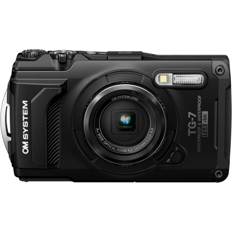 OM SYSTEM Tough TG-7 Noir, 12MP, étanche, Antichoc, Modes sous-Marin et Macro, capteur d'image Haute Vitesse, vidéo 4K, Zoom Gra
