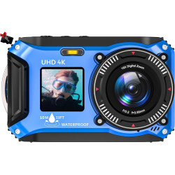 Appareil Photo Numérique Etanche, Yixinxin 4K 64MP 33FT UHD Appareil photo sous-marin pour la plongée avec tuba avec carte de 32