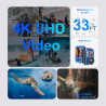 Appareil Photo Numérique Etanche, Yixinxin 4K 64MP 33FT UHD Appareil photo sous-marin pour la plongée avec tuba avec carte de 32
