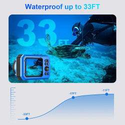 Appareil Photo Numérique Etanche, Yixinxin 4K 64MP 33FT UHD Appareil photo sous-marin pour la plongée avec tuba avec carte de 32