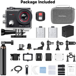 AKASO EK7000 Pro Caméra Sport Kit de Perche à Selfie- Comprend 20MP Camera Sport 4K 30FPS avec Trépied Selfie Stick de 60CM pour