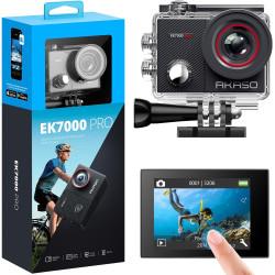 AKASO Caméra Sport 4K 30fps 20MP WiFi Caméra d'action avec Ecran LCD Tactile Ultra HD Stabilisateur, Télécommande 2.4 G, 170° An
