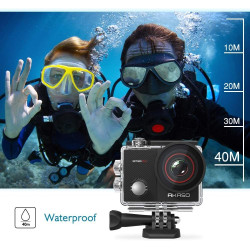 AKASO Caméra Sport 4K 30fps 20MP WiFi Caméra d'action avec Ecran LCD Tactile Ultra HD Stabilisateur, Télécommande 2.4 G, 170° An