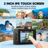 AKASO Caméra Sport 4K 30fps 20MP WiFi Caméra d'action avec Ecran LCD Tactile Ultra HD Stabilisateur, Télécommande 2.4 G, 170° An