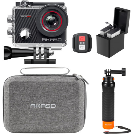AKASO EK7000 Pro Caméra Sport Kit de Poignée Flottant - Comprend 20MP Camera Sport 4K 30FPS avec Trépied Selfie Stick de 60CM po