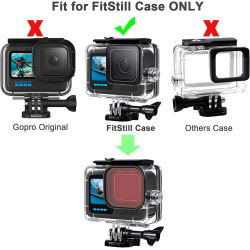 FitStill Boîtier étanche pour Go Pro Hero 13 /Hero 12 / Hero 11 / Hero 10 / Hero 9 Noir, Coque de Protection de 60 m sous l'eau 