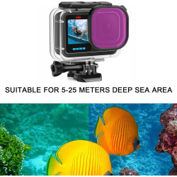 FitStill Boîtier étanche pour Go Pro Hero 13 /Hero 12 / Hero 11 / Hero 10 / Hero 9 Noir, Coque de Protection de 60 m sous l'eau 