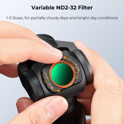 K&F CONCEPT Filtre ND2-32 + ND32-512 Variable Magnétique Compatible avec DJI OSMO Pocket 3 HD Nano-revêtements Étanche Anti des 