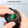 K&F CONCEPT Filtre ND2-32 + ND32-512 Variable Magnétique Compatible avec DJI OSMO Pocket 3 HD Nano-revêtements Étanche Anti des 