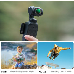 K&F CONCEPT Filtre ND2-32 + ND32-512 Variable Magnétique Compatible avec DJI OSMO Pocket 3 HD Nano-revêtements Étanche Anti des 
