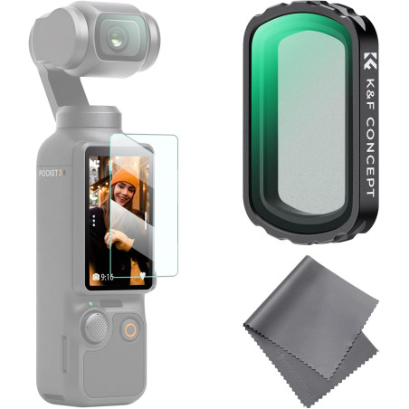 K&f concept filtre noir-mist 1/4 noir diffusion magnétique compatible avec dji osmo pocket 3 nano-revêtements étanche anti des r