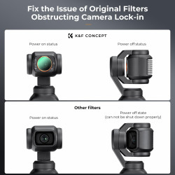 K&F CONCEPT Filtre CPL+ND4+ND8 Magnétique Compatible avec DJI OSMO Pocket 3 Nano-revêtements Étanche Anti des Rayures Léger HD