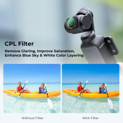 K&F CONCEPT Filtre CPL+ND4+ND8 Magnétique Compatible avec DJI OSMO Pocket 3 Nano-revêtements Étanche Anti des Rayures Léger HD