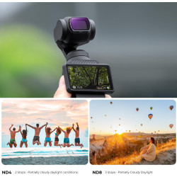 K&F CONCEPT Filtre CPL+ND4+ND8 Magnétique Compatible avec DJI OSMO Pocket 3 Nano-revêtements Étanche Anti des Rayures Léger HD