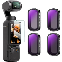 K&F CONCEPT Filtre ND4+ND8+ND16+ND32 Magnétique Compatible avec DJI OSMO Pocket 4/ Pocket 3 Nano-revêtements Étanche Anti des Ra