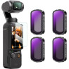 K&F CONCEPT Filtre ND4+ND8+ND16+ND32 Magnétique Compatible avec DJI OSMO Pocket 4/ Pocket 3 Nano-revêtements Étanche Anti des Ra