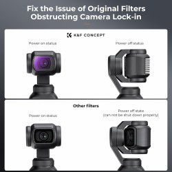 K&F CONCEPT Filtre ND4+ND8+ND16+ND32 Magnétique Compatible avec DJI OSMO Pocket 4/ Pocket 3 Nano-revêtements Étanche Anti des Ra