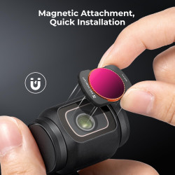 K&F CONCEPT Filtre ND8/PL+ND16/PL+ND32/PL+ND64/PL Magnétique Compatible avec DJI OSMO Pocket 4/3 Nano-revêtements Étanche Anti d