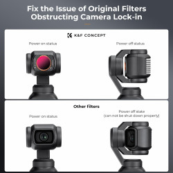 K&F CONCEPT Filtre ND8/PL+ND16/PL+ND32/PL+ND64/PL Magnétique Compatible avec DJI OSMO Pocket 4/3 Nano-revêtements Étanche Anti d