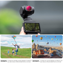 K&F CONCEPT Filtre ND8/PL+ND16/PL+ND32/PL+ND64/PL Magnétique Compatible avec DJI OSMO Pocket 4/3 Nano-revêtements Étanche Anti d