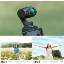 K&F CONCEPT Filtre ND32-512 Variable Magnétique Compatible avec DJI OSMO Pocket 4/3 HD Nano-revêtements Étanche Anti des Rayures