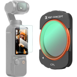 K&F CONCEPT Filtre Polarisant CPL Compatible avec DJI OSMO Pocket 3 Nano-revêtements Étanche Anti des Rayures Léger HD