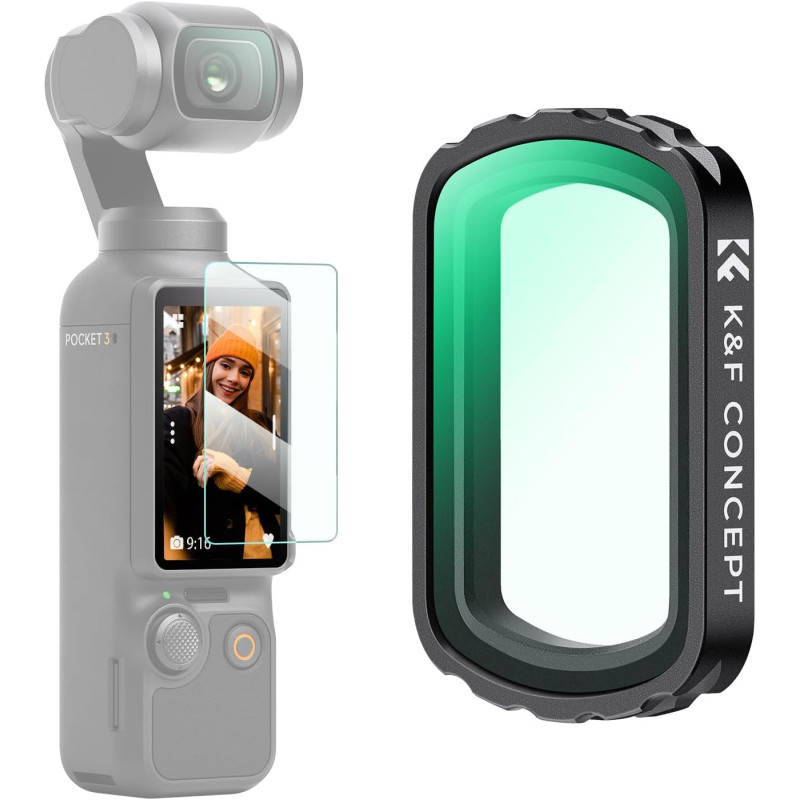 K&F CONCEPT Filtre UV Protection Magnétique Compatible avec DJI OSMO Pocket 3 Nano-revêtements Étanche Anti des Rayures Léger HD