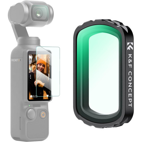K&F CONCEPT Filtre UV Protection Magnétique Compatible avec DJI OSMO Pocket 3 Nano-revêtements Étanche Anti des Rayures Léger HD