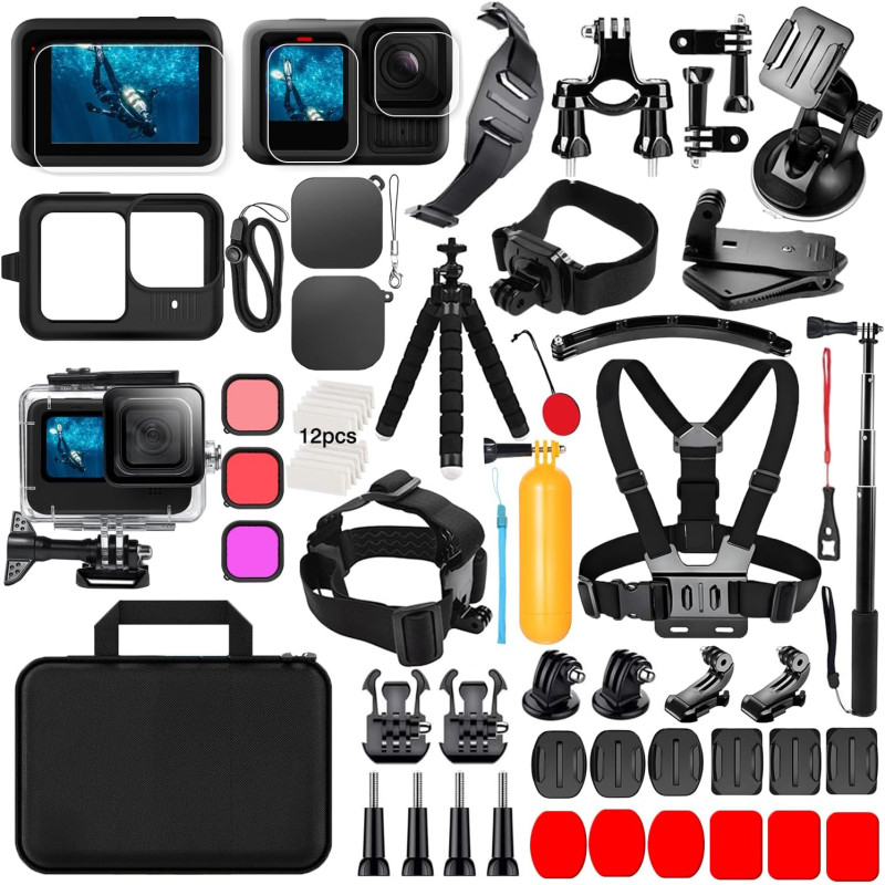 Accessoires pour GoPro Hero 13, boîtier étanche THAKOI, de plongée en apnée, de Sport de Plein air, Protection Quotidienne, kit 