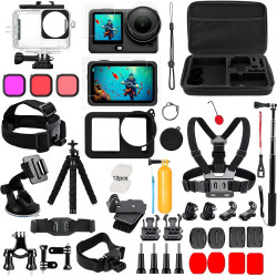 Accessoires pour DJI Osmo Action 5 Pro/4/3, boîtier étanche, film de protection, filtre de plongée, support de vélo, perche à se