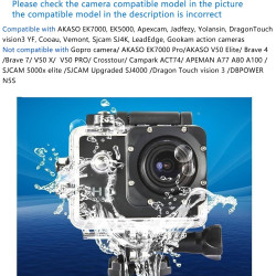 TEKCAM Boîtier Étanche Compatible avec AKASO EK7000/Jadfezy/Apexcam/GOOKAM/Vemont Caméra d'action, Boîtier Plongée Etanche de 30