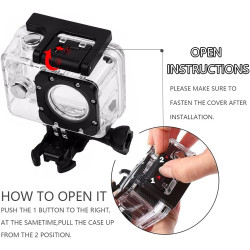 TEKCAM Boîtier Étanche Compatible avec AKASO EK7000/Jadfezy/Apexcam/GOOKAM/Vemont Caméra d'action, Boîtier Plongée Etanche de 30