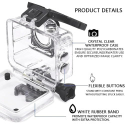 TEKCAM Boîtier Étanche Compatible avec AKASO EK7000/Jadfezy/Apexcam/GOOKAM/Vemont Caméra d'action, Boîtier Plongée Etanche de 30