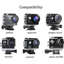 TEKCAM Boîtier Étanche Compatible avec AKASO EK7000/Jadfezy/Apexcam/GOOKAM/Vemont Caméra d'action, Boîtier Plongée Etanche de 30