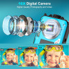 Appareil Photo Etanche Appareil Photo numérique 4K 64MP Autofocus Caméra sous-Marine Carte mémoire 32G Selfie Double écrans 16FT