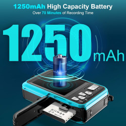 Appareil Photo Etanche Appareil Photo numérique 4K 64MP Autofocus Caméra sous-Marine Carte mémoire 32G Selfie Double écrans 16FT