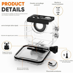 Boîtier étanche et poignée flottante compatible avec Insta360 GO 3S, coque de protection pour plongée sous-marine avec accessoir