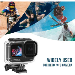 SHOOT Boîtier étanche 30M/98ft pour GoPro Hero 13/12/11/10/9, Protecteur d'écran en Verre Trempé Film Ultra Clair et Insert Anti