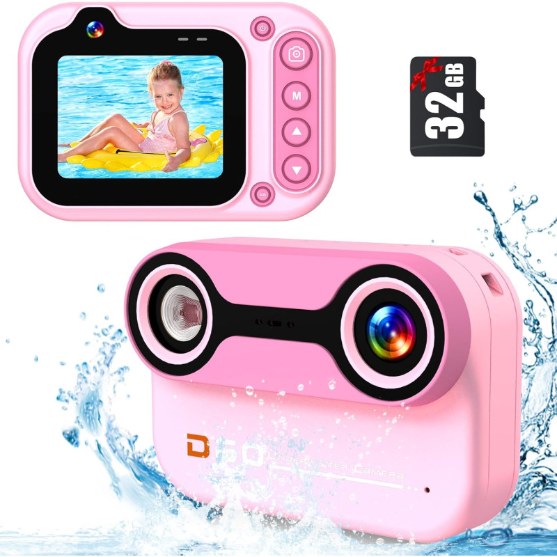 Appareil Photo Numérique Etanche 10FT 1080P Full HD 26MP Caméra Étanche, 10X Zoom Numérique Camera Etanche pour Plongée en Apnée