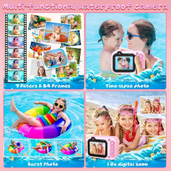 Appareil Photo Numérique Etanche 10FT 1080P Full HD 26MP Caméra Étanche, 10X Zoom Numérique Camera Etanche pour Plongée en Apnée