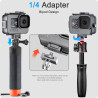 FitStill Boîtier étanche en Alliage d'aluminium de 80 m pour Go Pro Hero 13/12/11/10/9, avec 2 Supports de Sabot et Tuba filtres