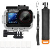 Kit Accessoire Plongée Osmo Action, Boîtier Etanche pour DJI Osmo Action 6, Boîtier Plongée+Mont Thumbscrew + Poignée Flottante 