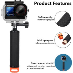 Kit Accessoire Plongée Osmo Action, Boîtier Etanche pour DJI Osmo Action 6, Boîtier Plongée+Mont Thumbscrew + Poignée Flottante 
