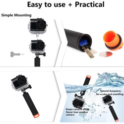 Kit Accessoire Plongée Osmo Action, Boîtier Etanche pour DJI Osmo Action 6, Boîtier Plongée+Mont Thumbscrew + Poignée Flottante 