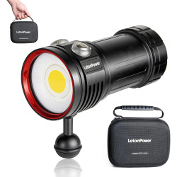 L12 Lampe de Plongée 8000 Lumens - Éclairage pour Photographie et Vidéo sous Marine, 6000K, 90 CRI, Étanche 100m, Recharge USB-C